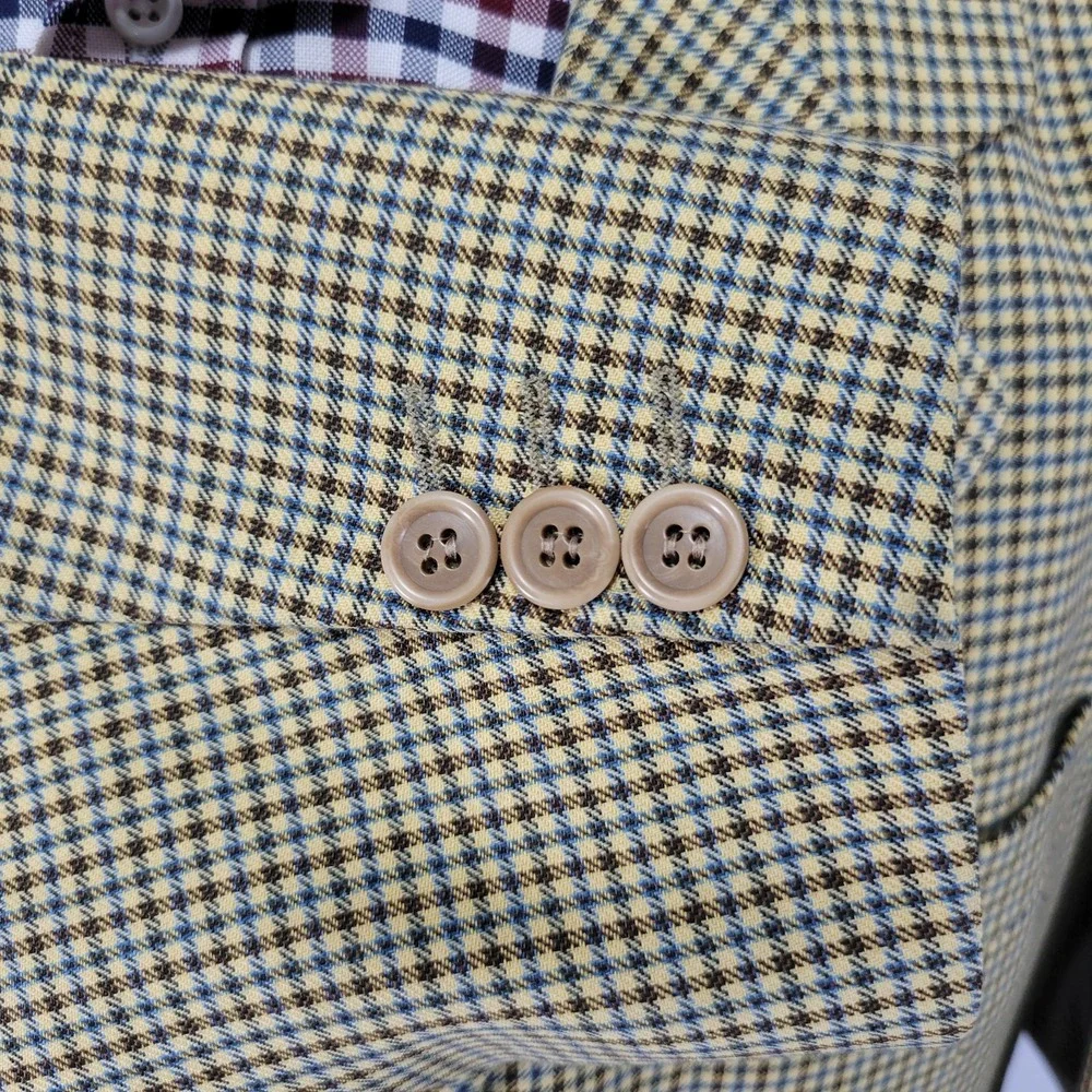 Charles‎ Dastier Mens Sport Coat Blazer Three Button Wool Polyester Beige 42R